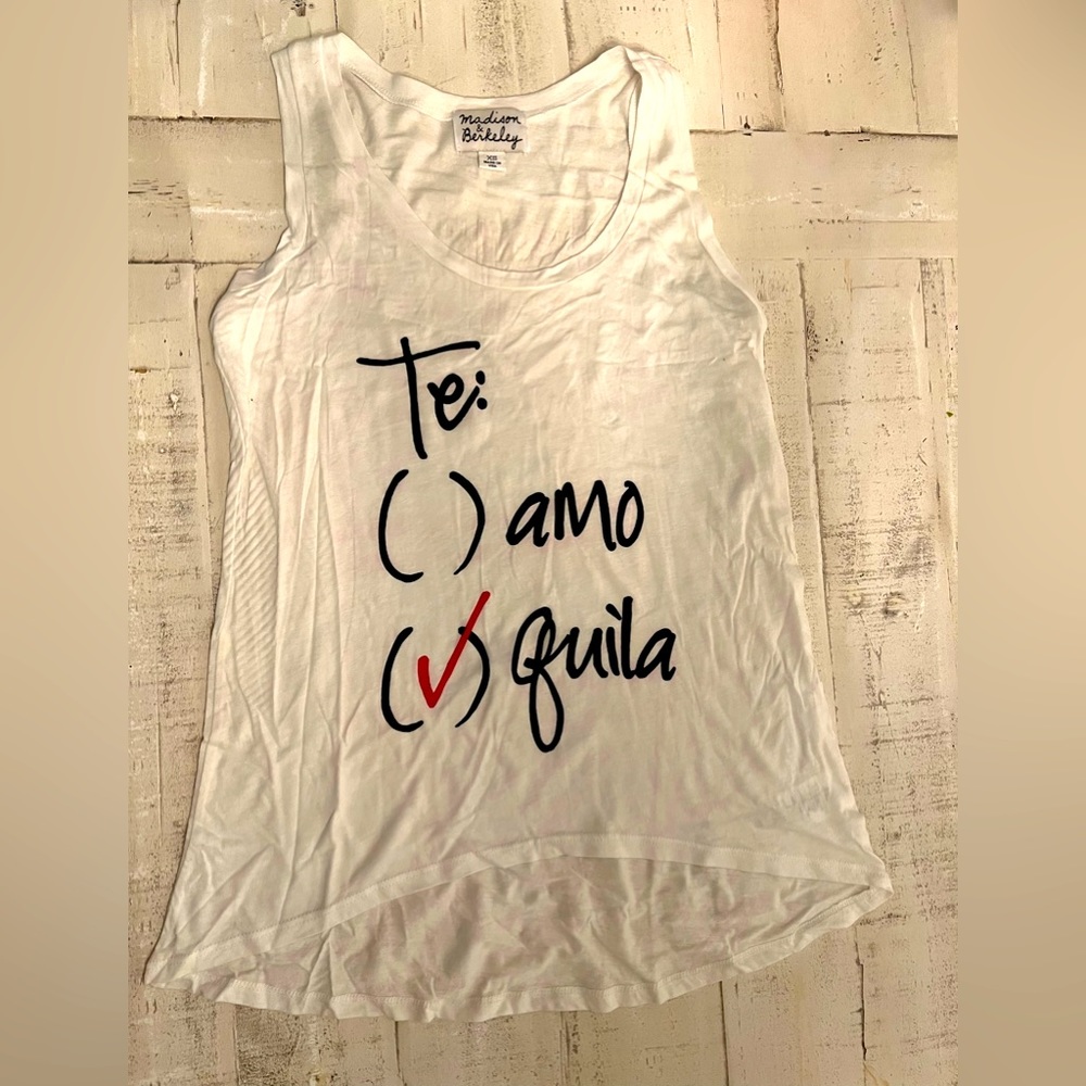 Madison & Berkeley white racerback tank ~ XS